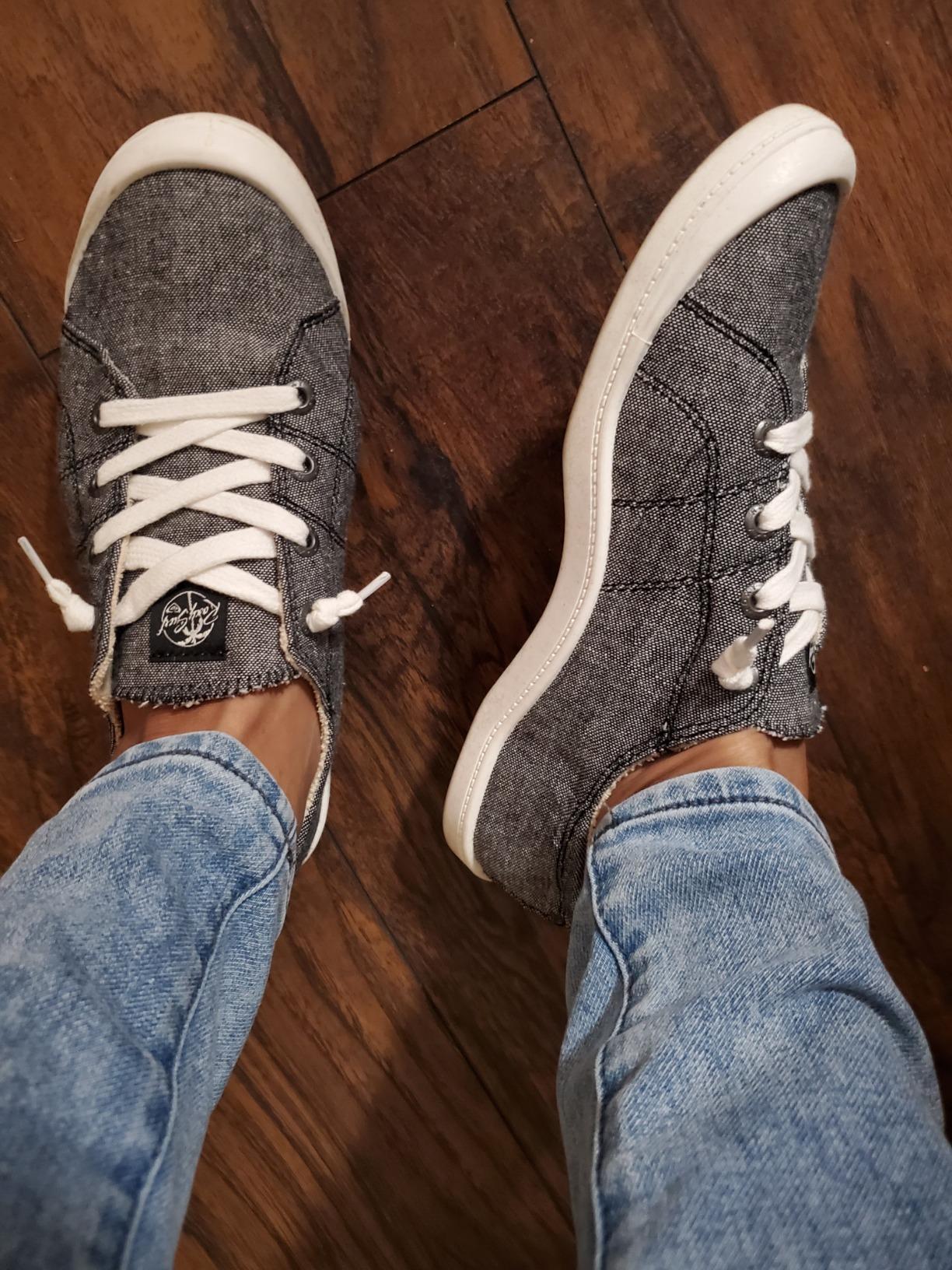 Roxy Bayshore sneakers worn during daily activities showing versatile casual styling
