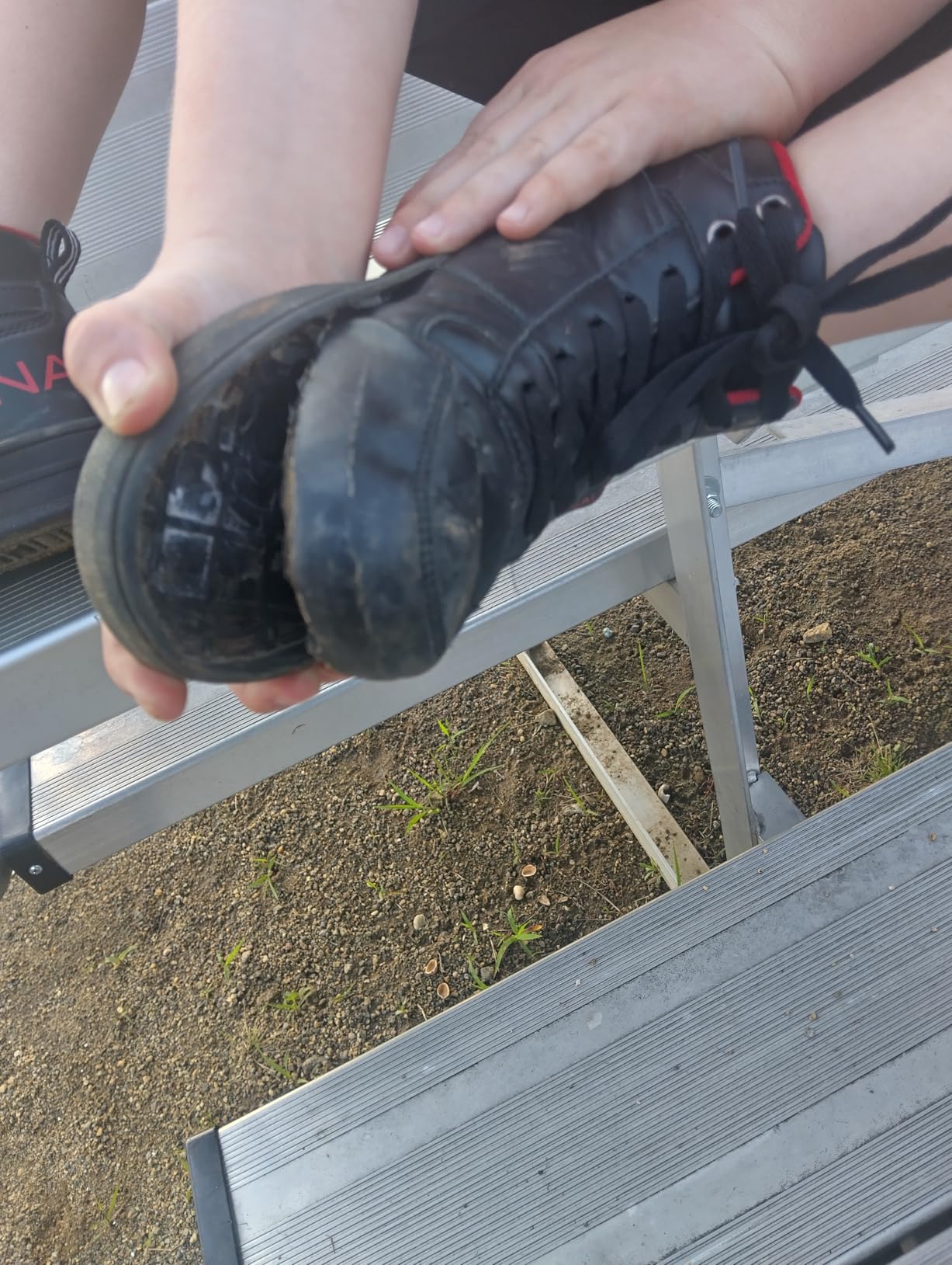 Example of sole separation issue with Nautica Horizon sneaker showing bottom coming off from upper