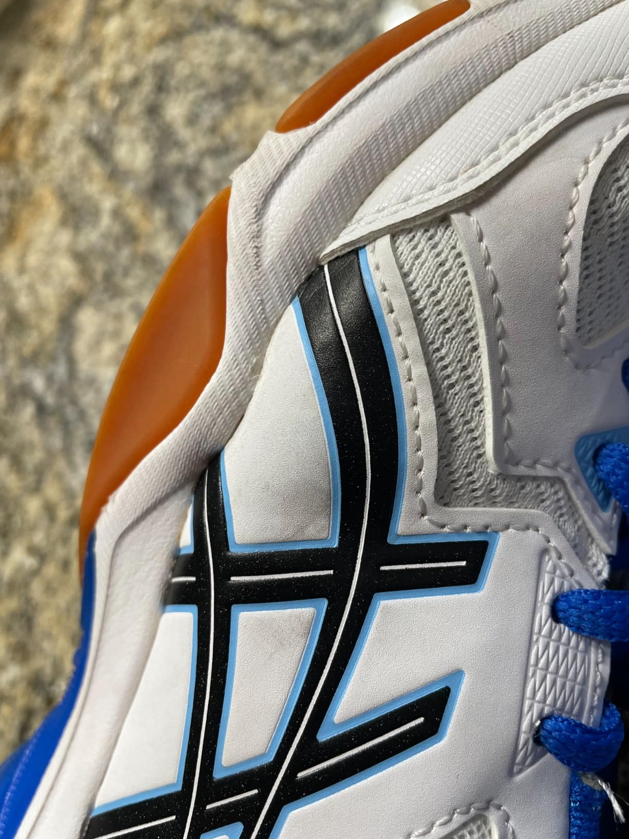 Asics Gel-RENMA court shoes during pickleball play showing lateral movement support