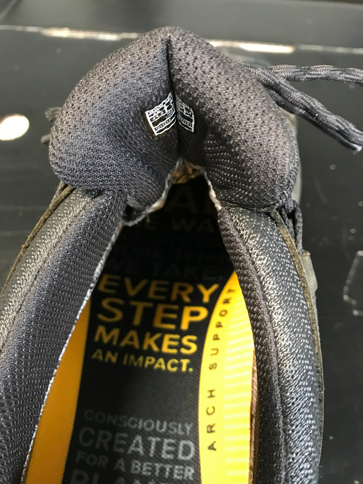 Detailed view of KEEN Targhee II showing wear patterns after extensive trail testing