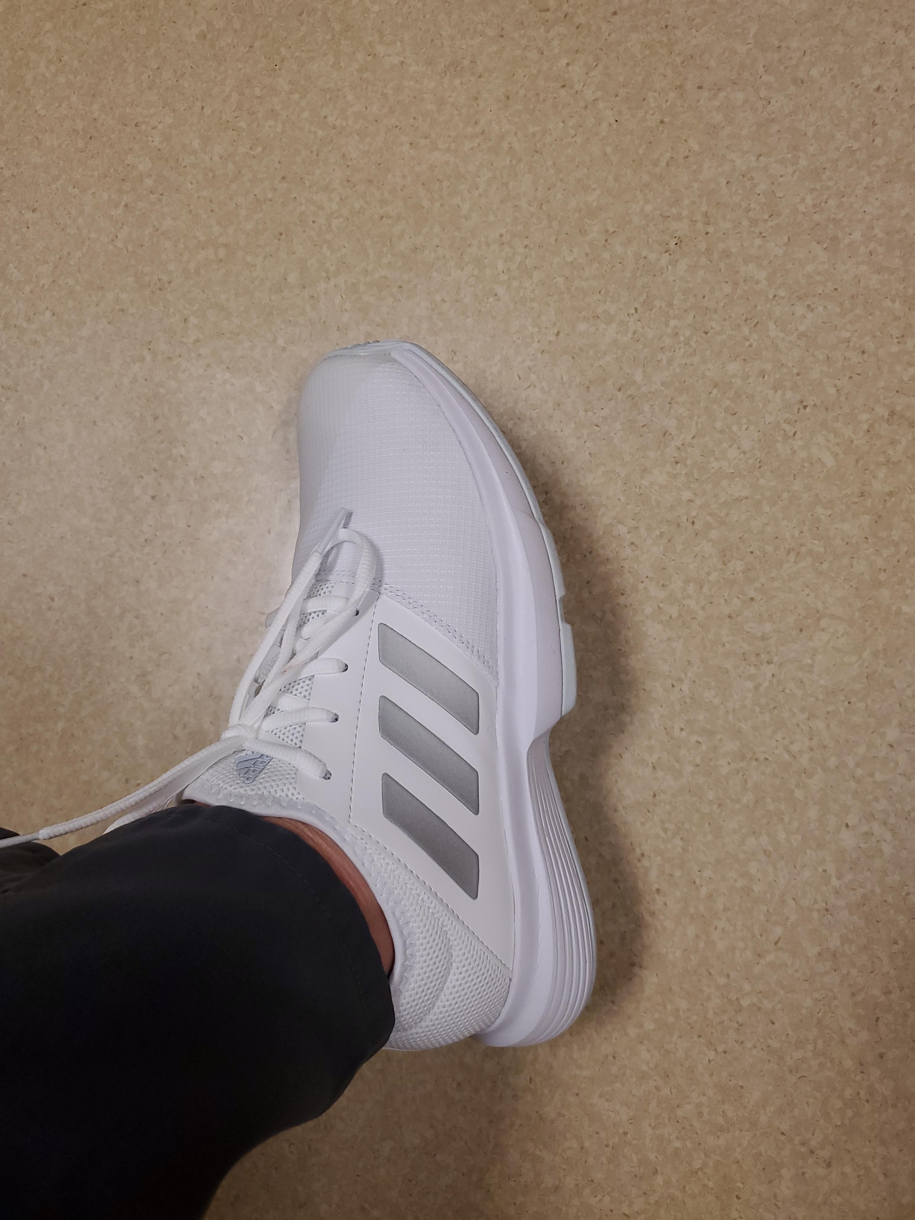 Detailed view of Adidas Gamecourt construction showing build quality and materials