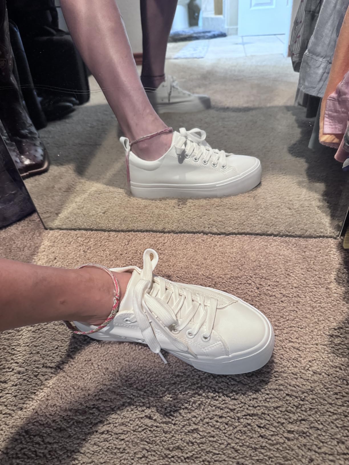 SERNIAL platform sneakers worn with jeans showing styling versatility and platform height