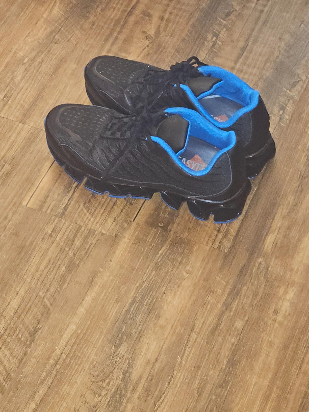 Real-world wear photo showing the slip-on sneakers in casual daily use setting