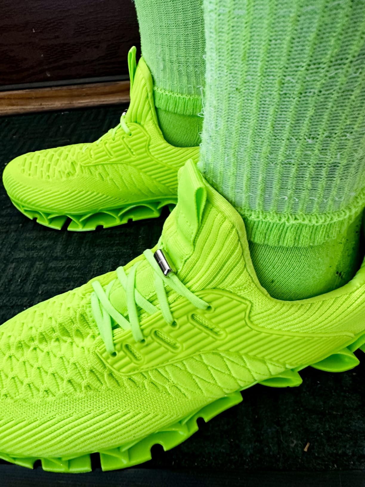 Bright colorway showing the eye-catching design and casual styling of the sneakers