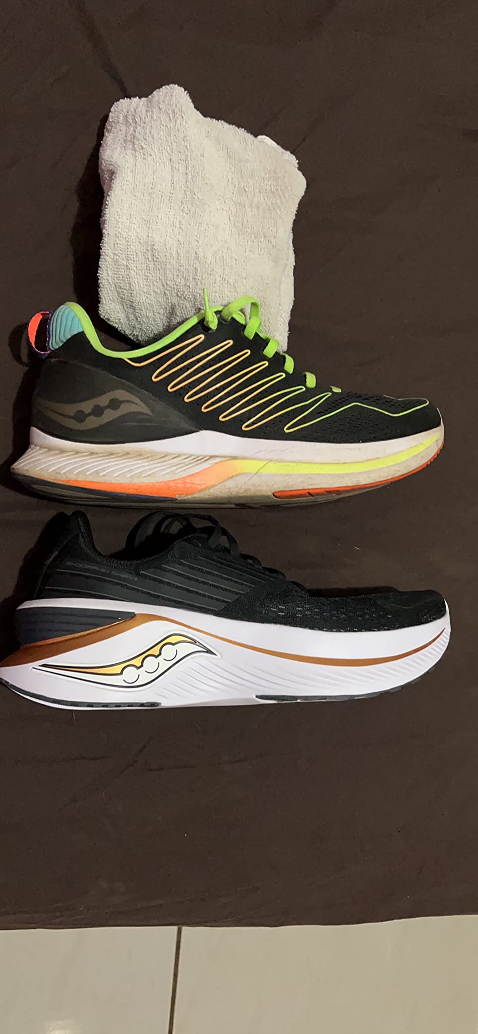 Saucony Endorphin Shift 3 in action during running showing heel-to-toe transition