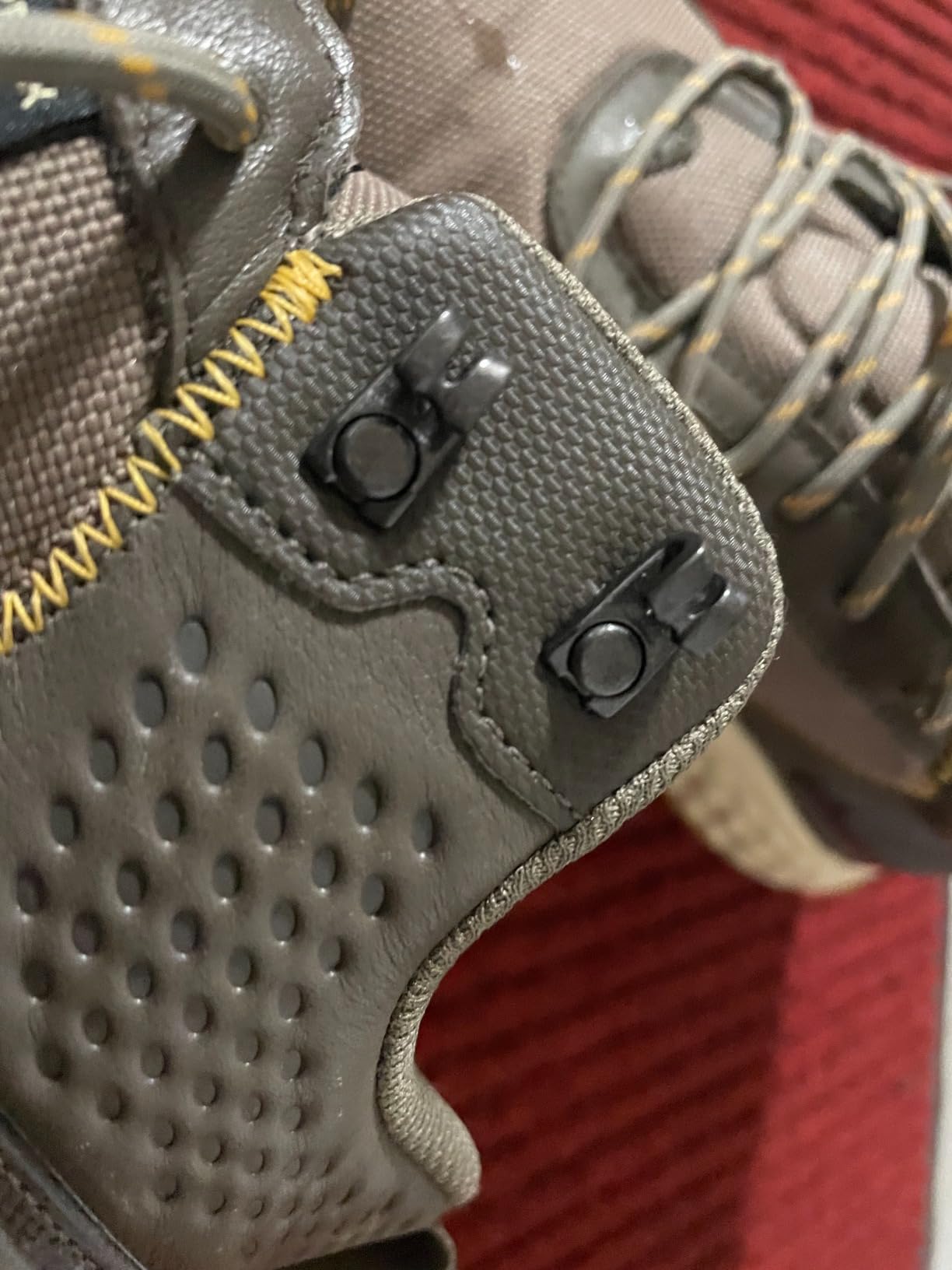 Durability issue showing sole separation at toe area after months of use, common problem reported by users