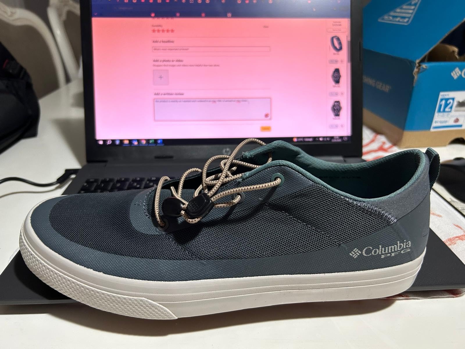 Columbia Men's Bonehead PFG Boat Shoe ancient fossil colorway side view