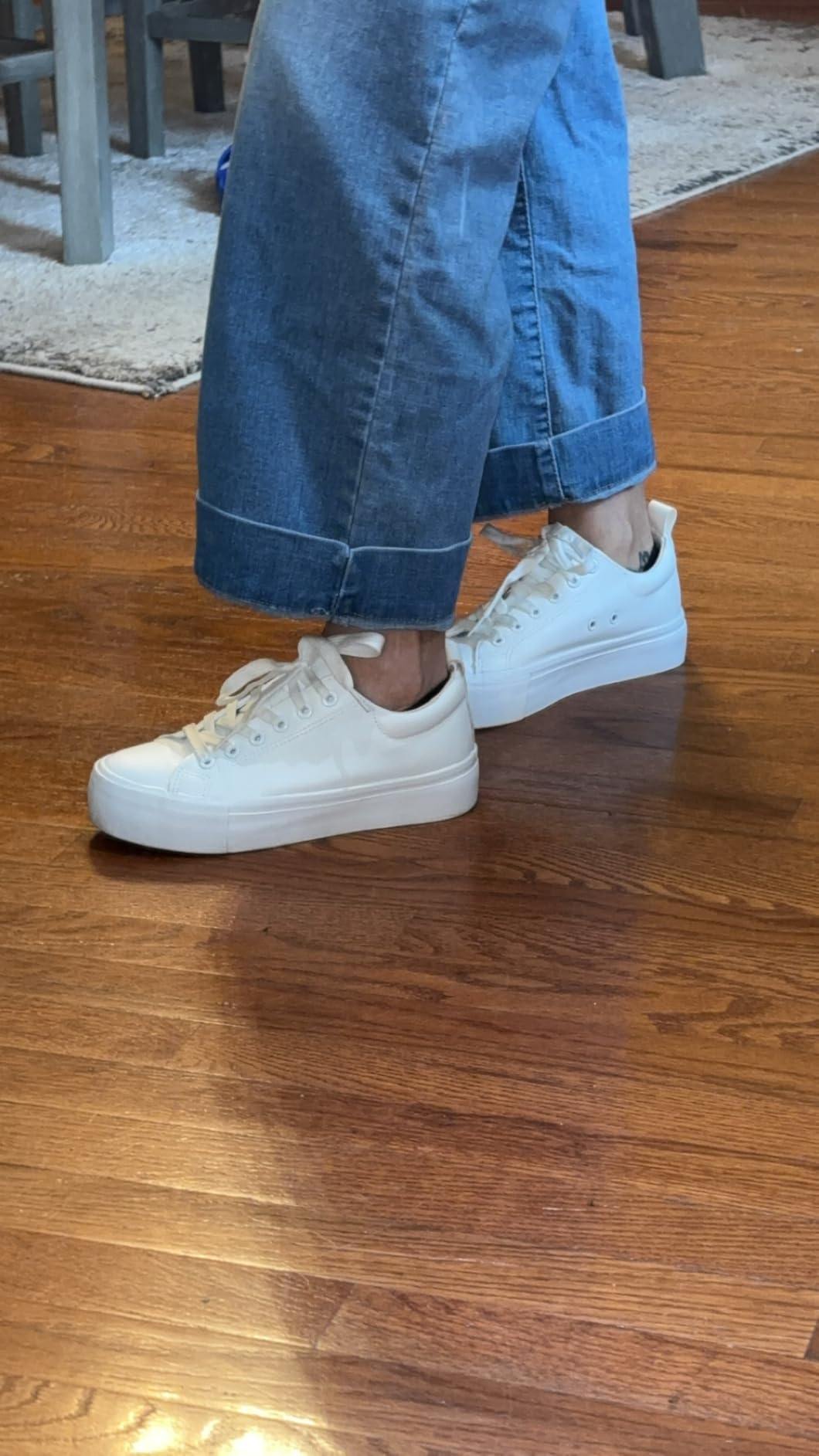 Side view of SERNIAL platform sneaker showing 1.5 inch platform sole and rubber tread pattern
