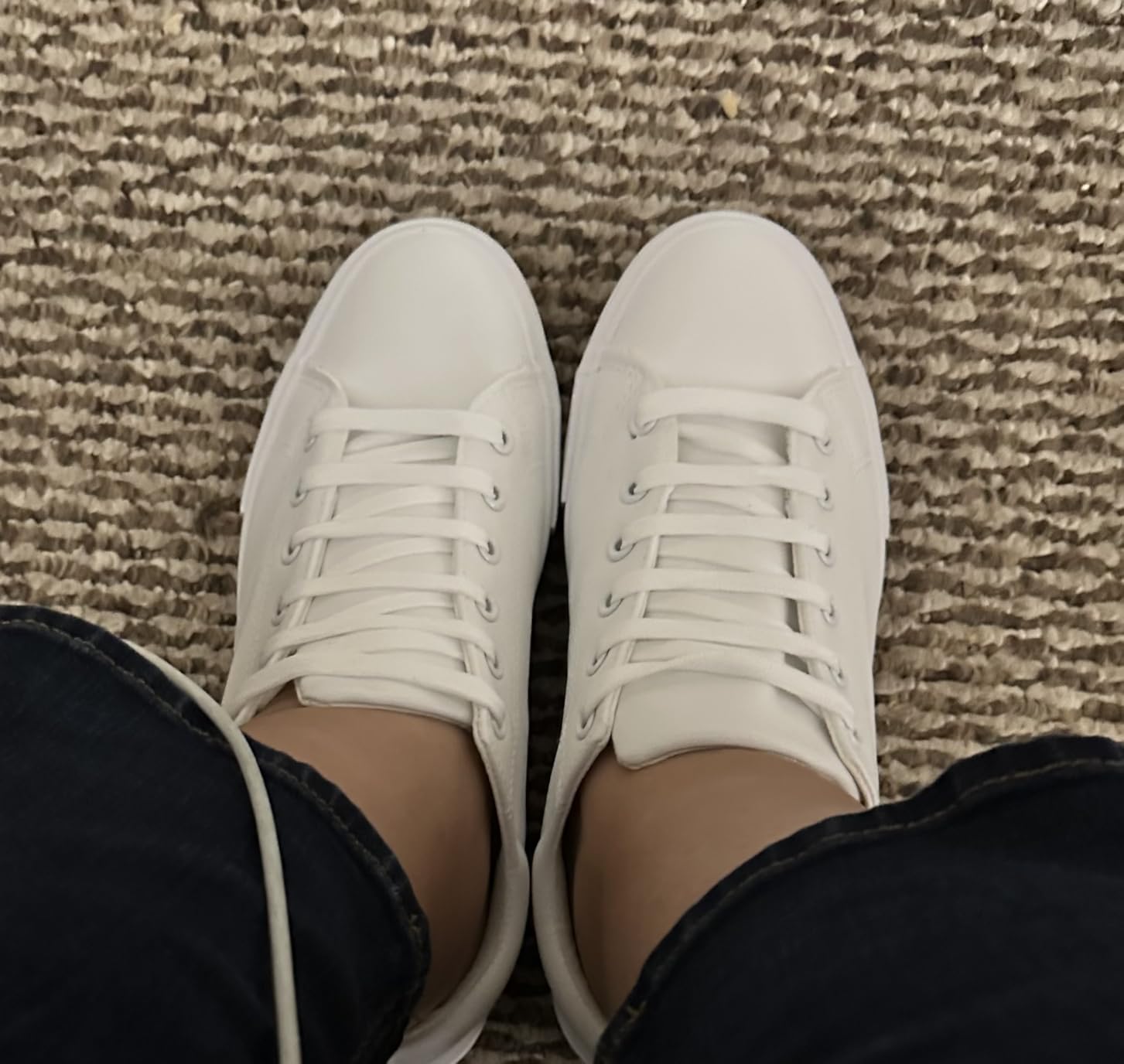 Close-up of SERNIAL platform sneaker showing PU leather upper texture and lace-up design