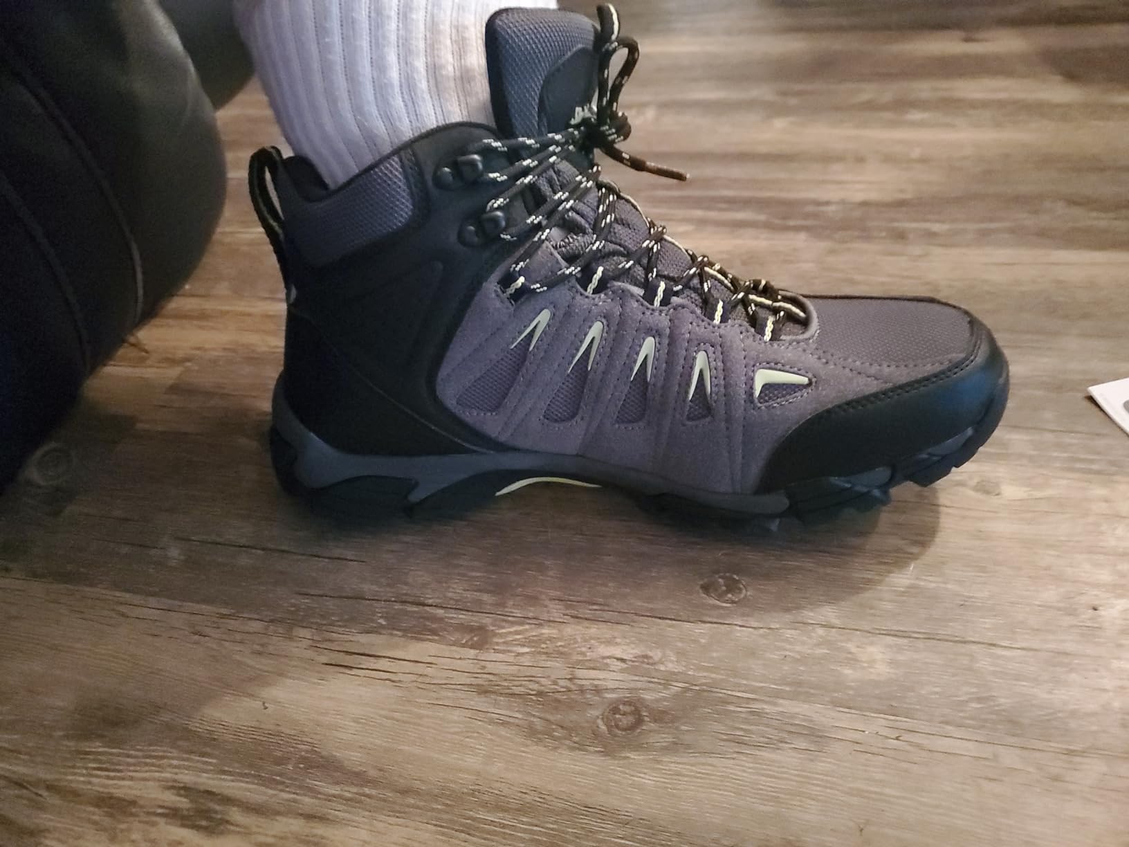SHULOOK hiking boots showing lacing system and ankle support design