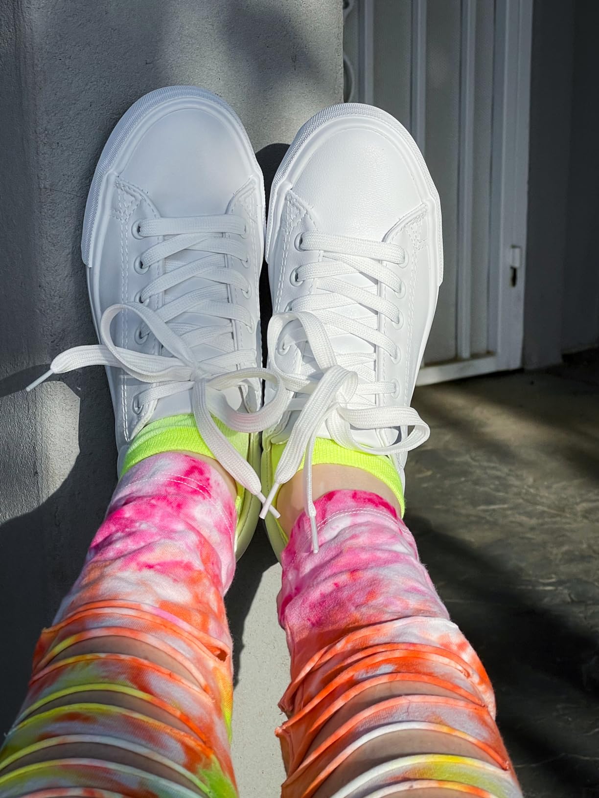 SERNIAL platform sneakers lifestyle image showing how they look when worn casually