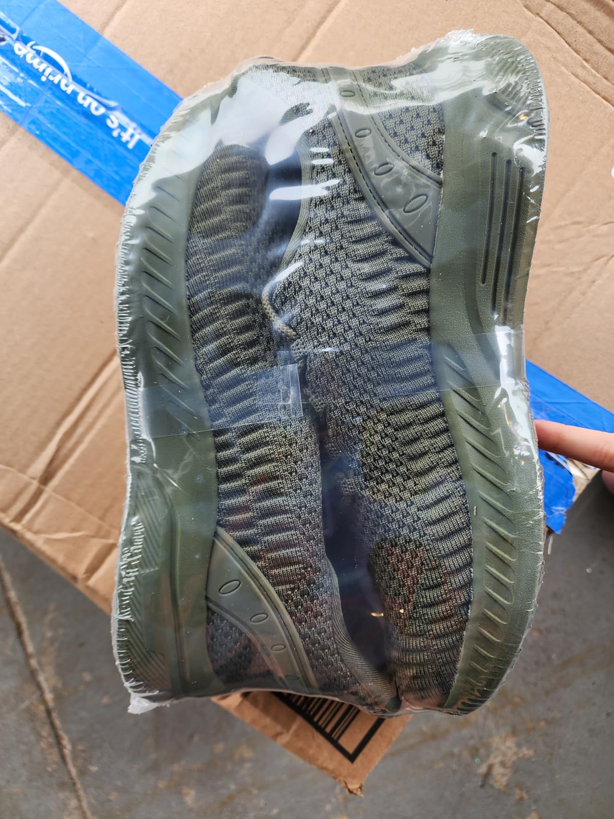 Feethit Women Tennis Running Shoes olive green colorway showing breathable mesh upper and slip-on design