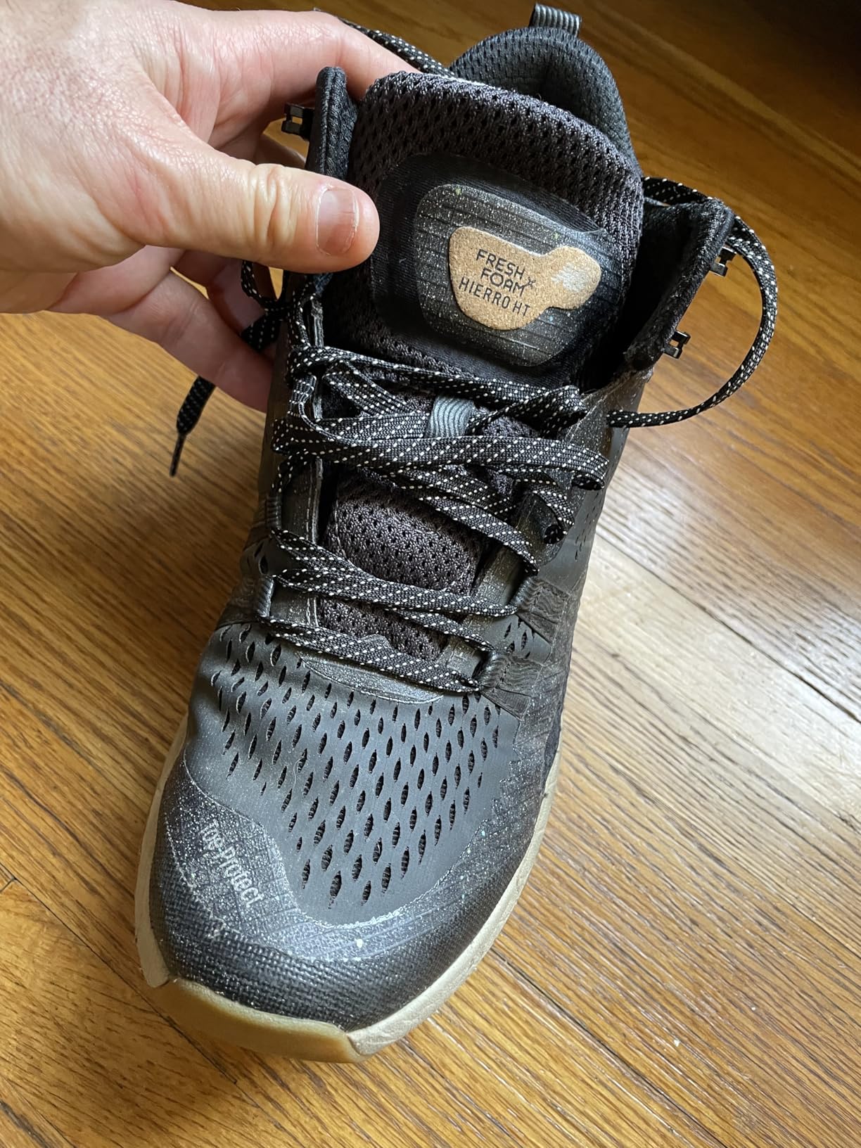 Close-up view of Fresh Foam X midsole showing white cushioning compound and substantial stack height