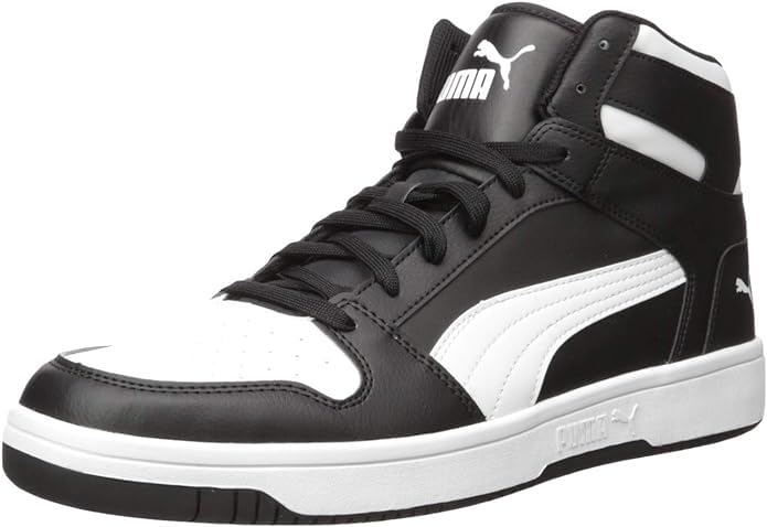 PUMA Rebound Layup in action during basketball shooting showing ankle support and court traction