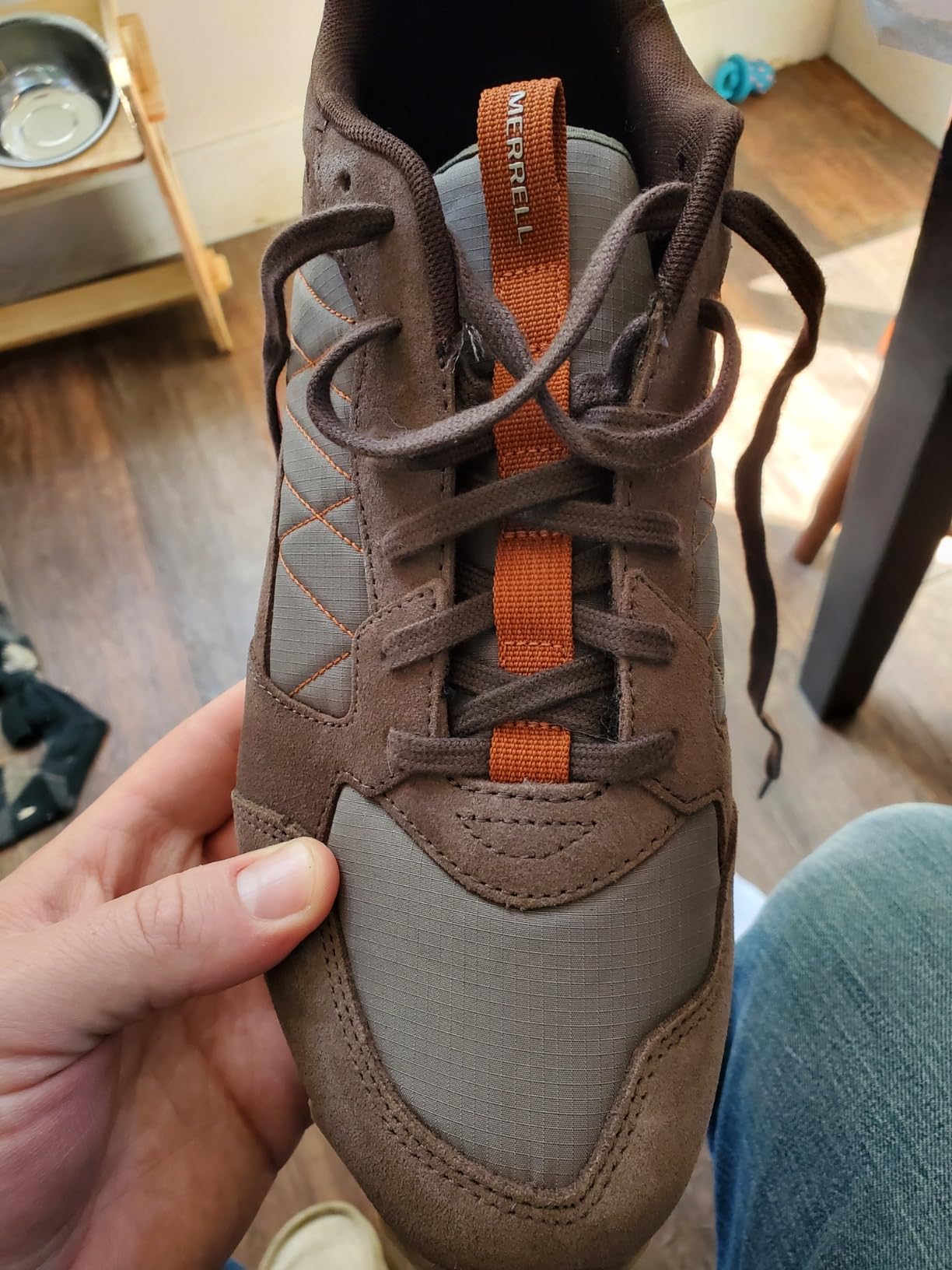 Merrell Alpine Sneaker color comparison showing potential color accuracy issues