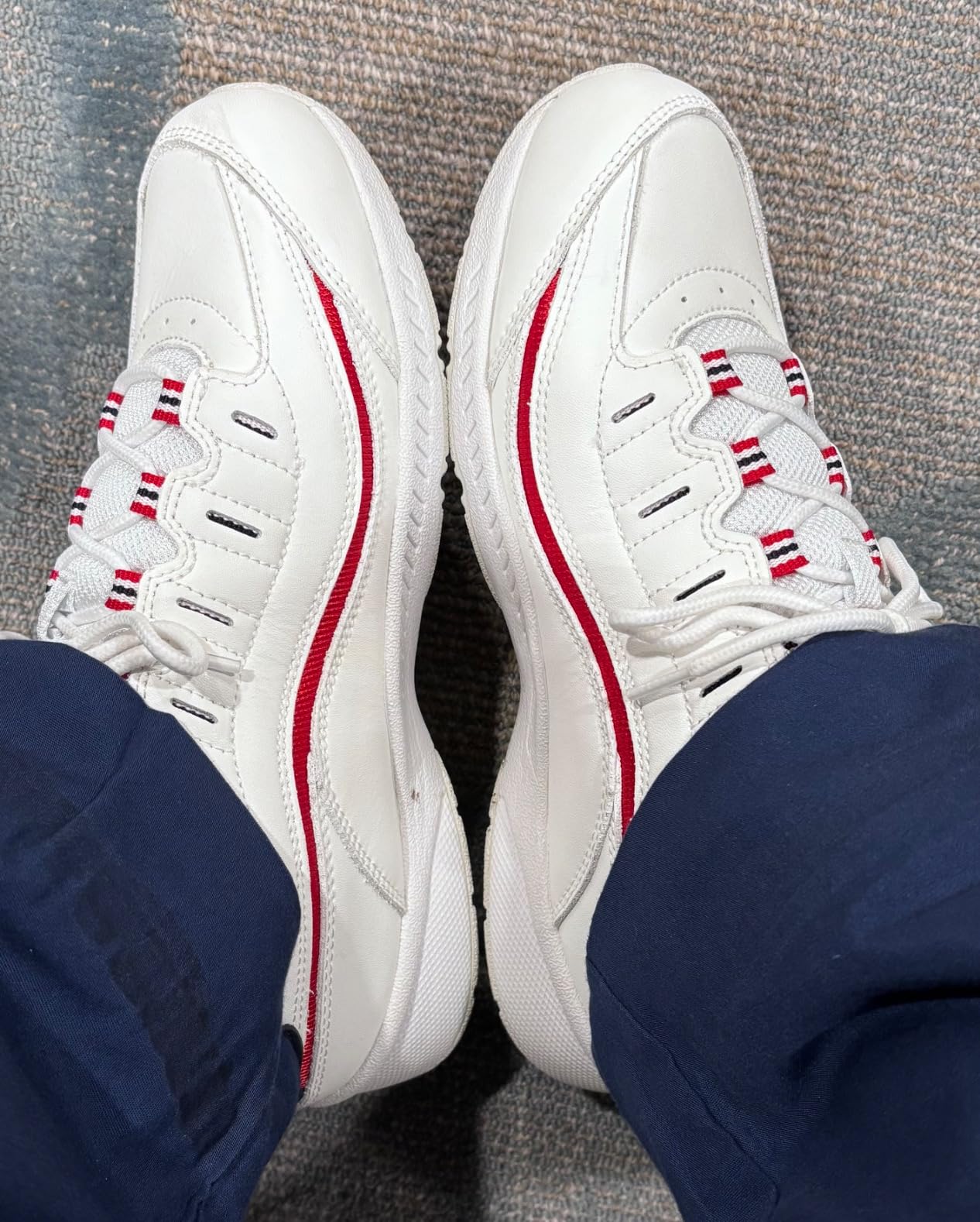 Easy Spirit Romy sneaker showing construction details and material quality