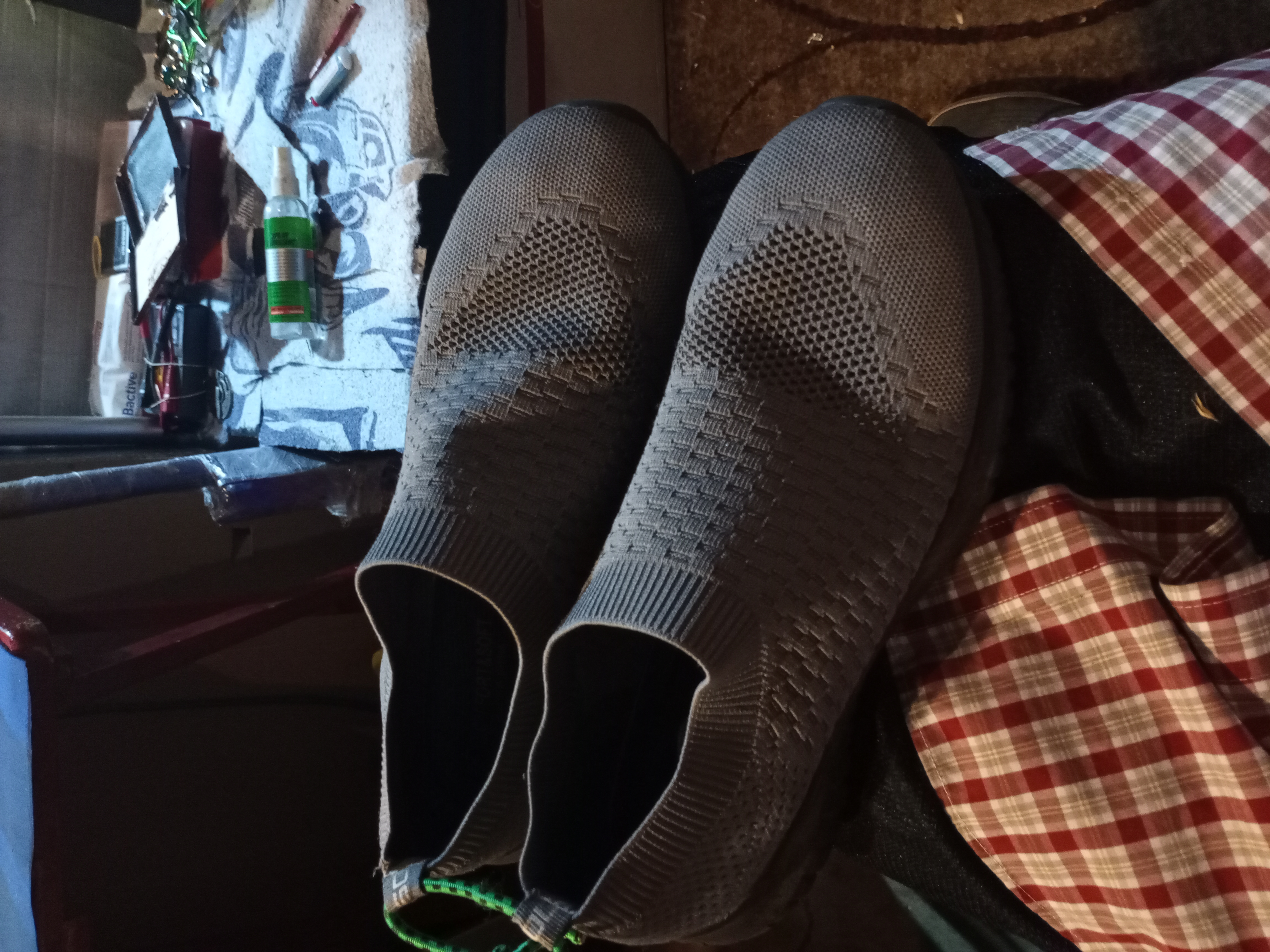 Konhill shoes after 8 weeks of testing showing overall condition and wear patterns